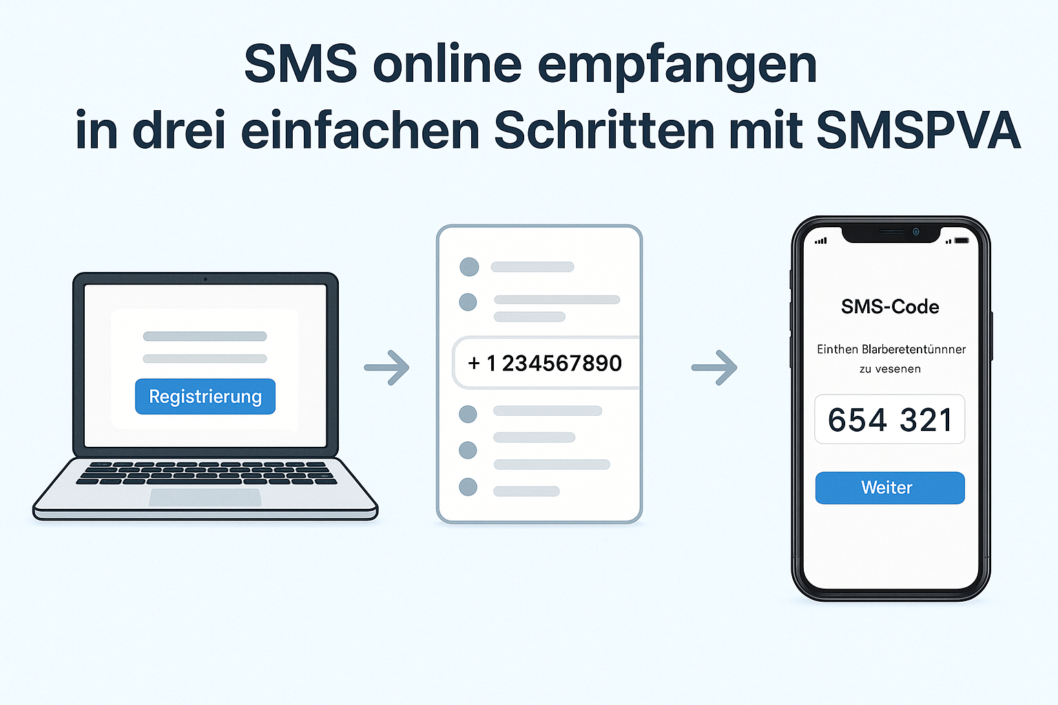 SMS online empfangen in drei einfachen Schritten mit SMSPVA