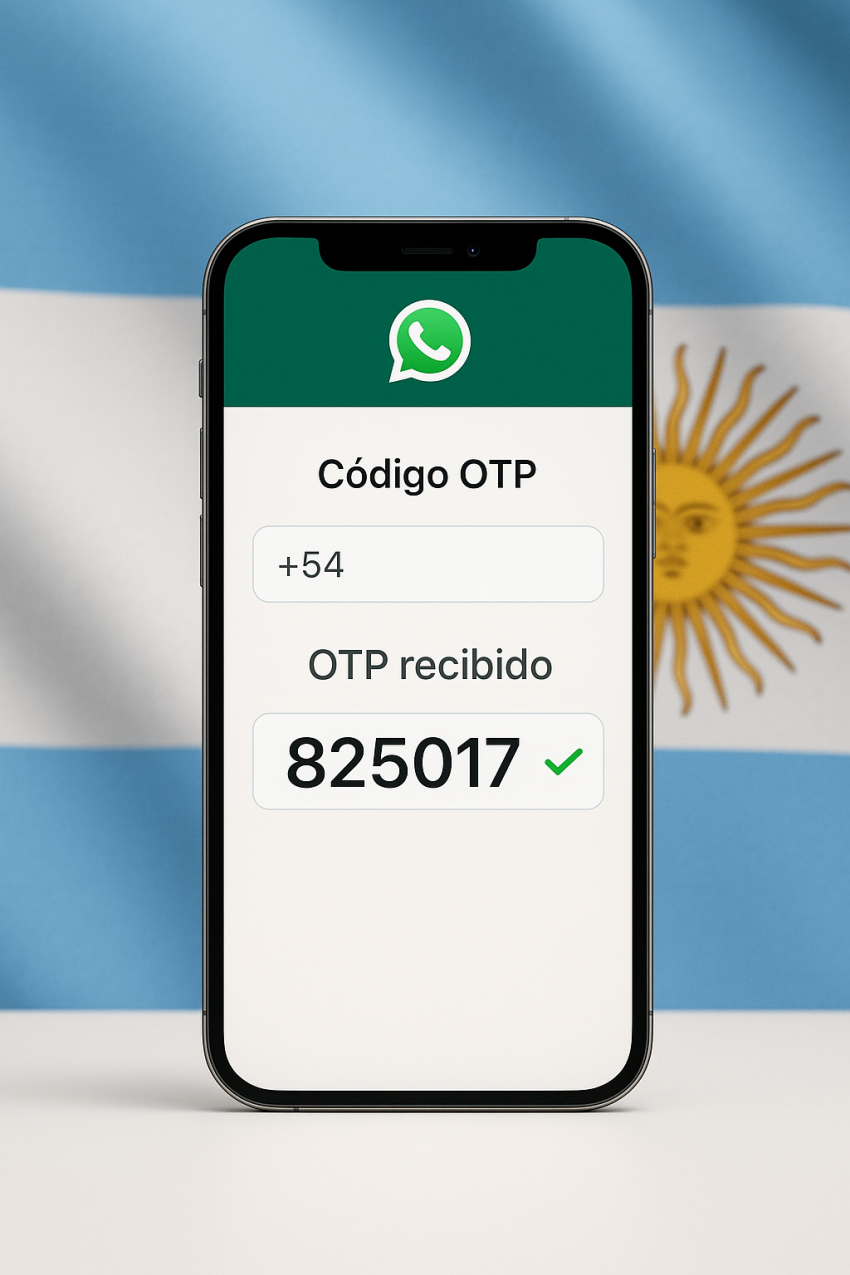 recibir SMS online con mi número en Argentina para WhatsApp y OTP.