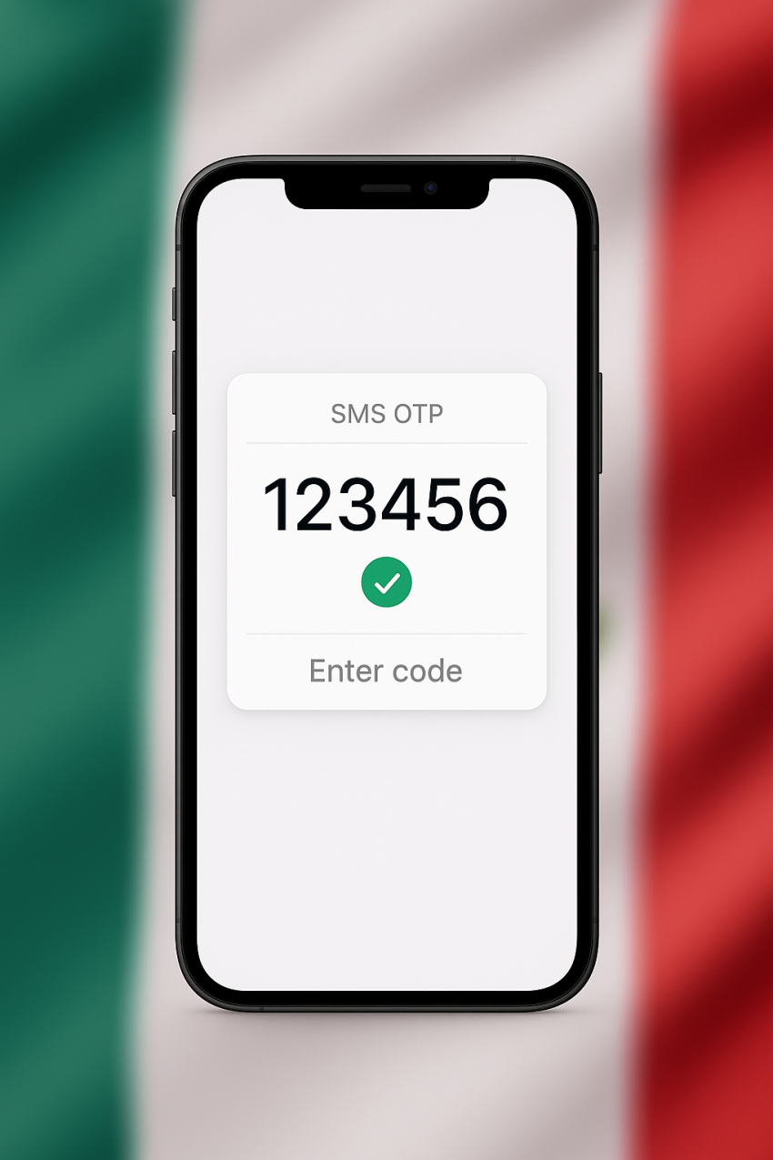 Recibir SMS online Mexico en un número virtual con OTP