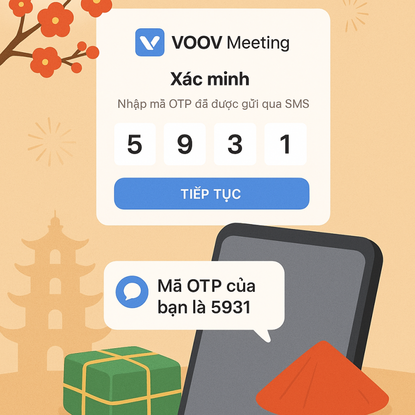 Voov Meeting Vietnam OTP verification on SMSPVA
