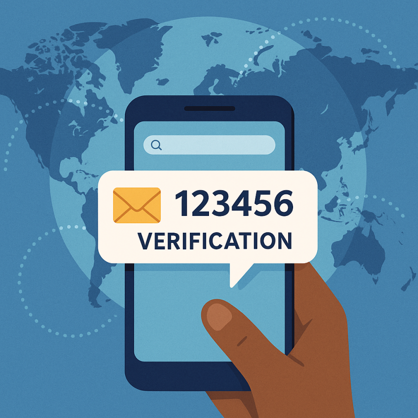 Phone displaying an OTP SMS for online SMS receive