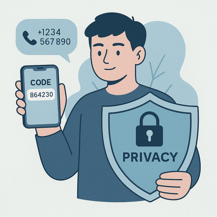 How to protect privacy with disposable phone numbers - privacy shield illustration