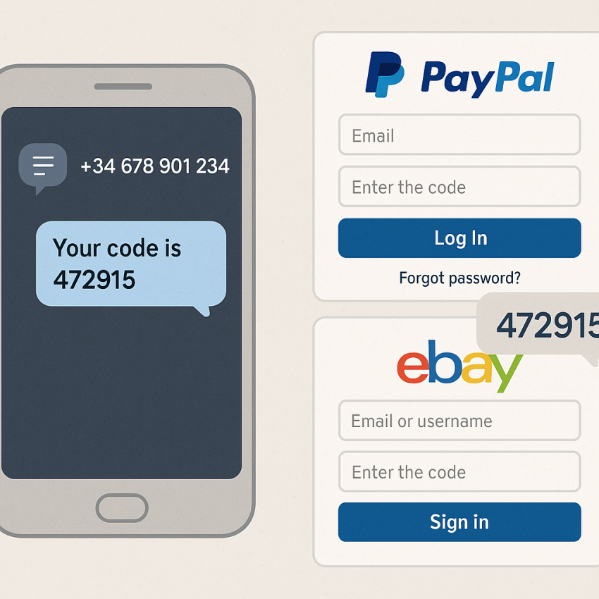 Spanish virtual number for PayPal and eBay OTP verification