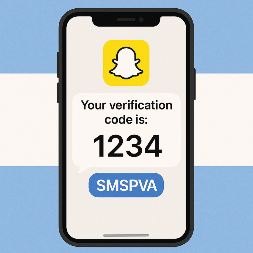 Smartphone screen showing Snapchat OTP verification with Argentinian number