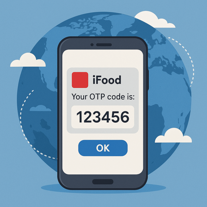 Phone screen showing iFood OTP verification message