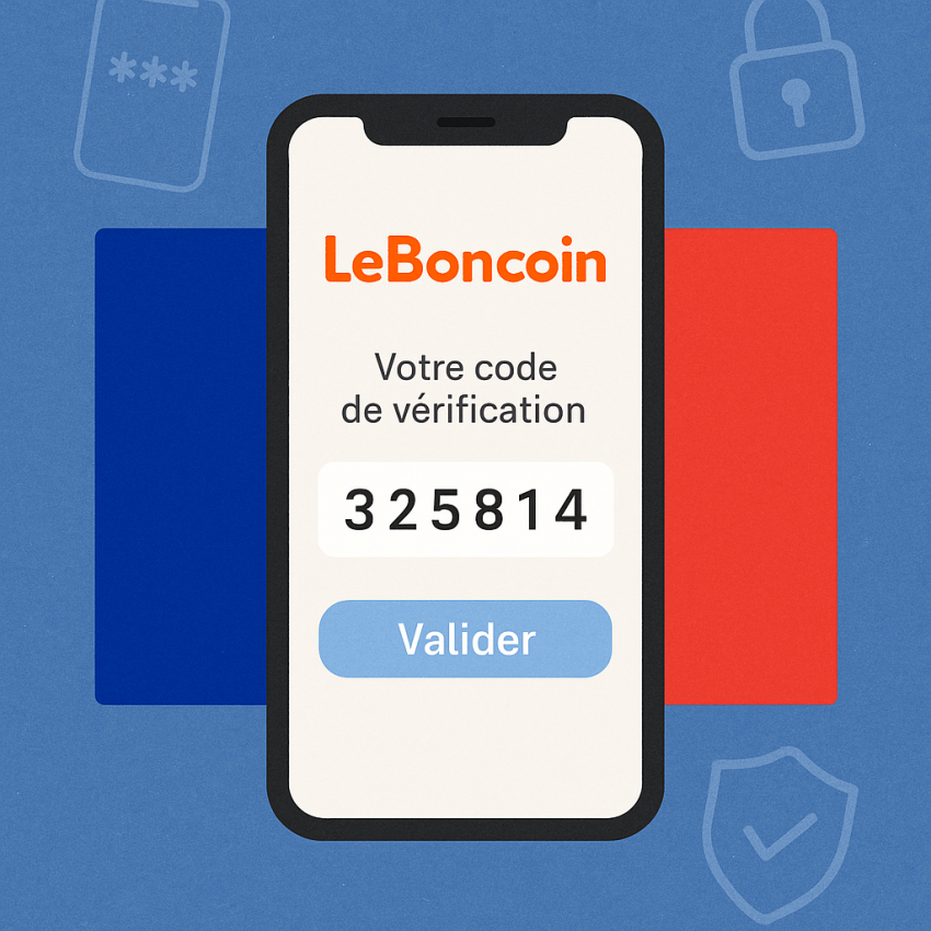 Phone receiving Leboncoin OTP verification in France