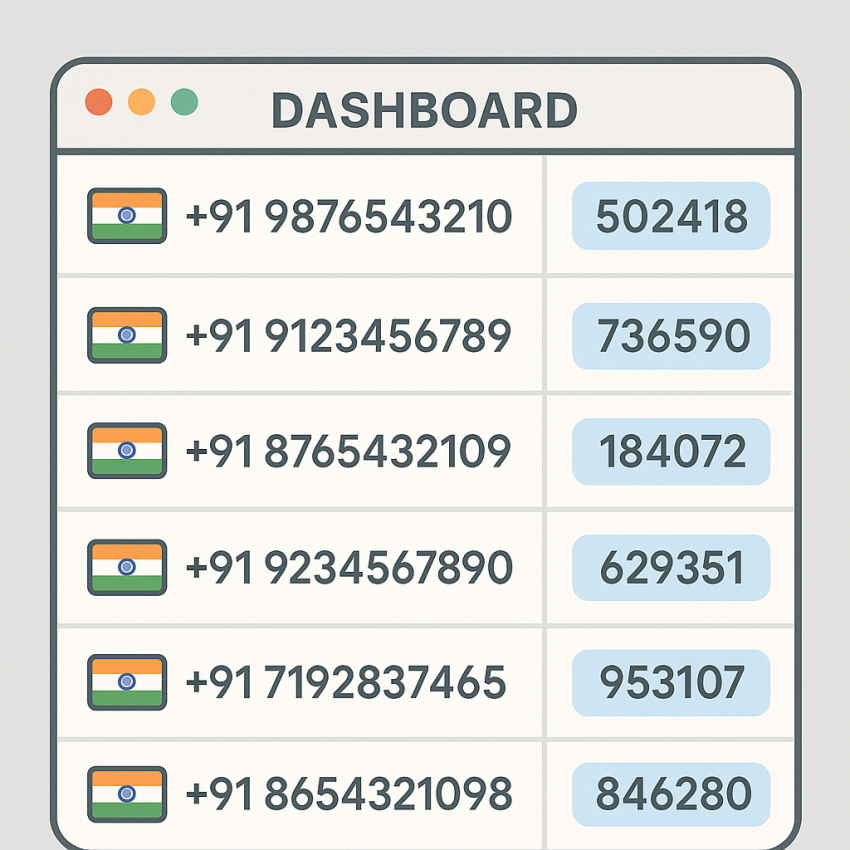 Rent Indian virtual numbers for large-scale verifications on a dashboard with Indian flag