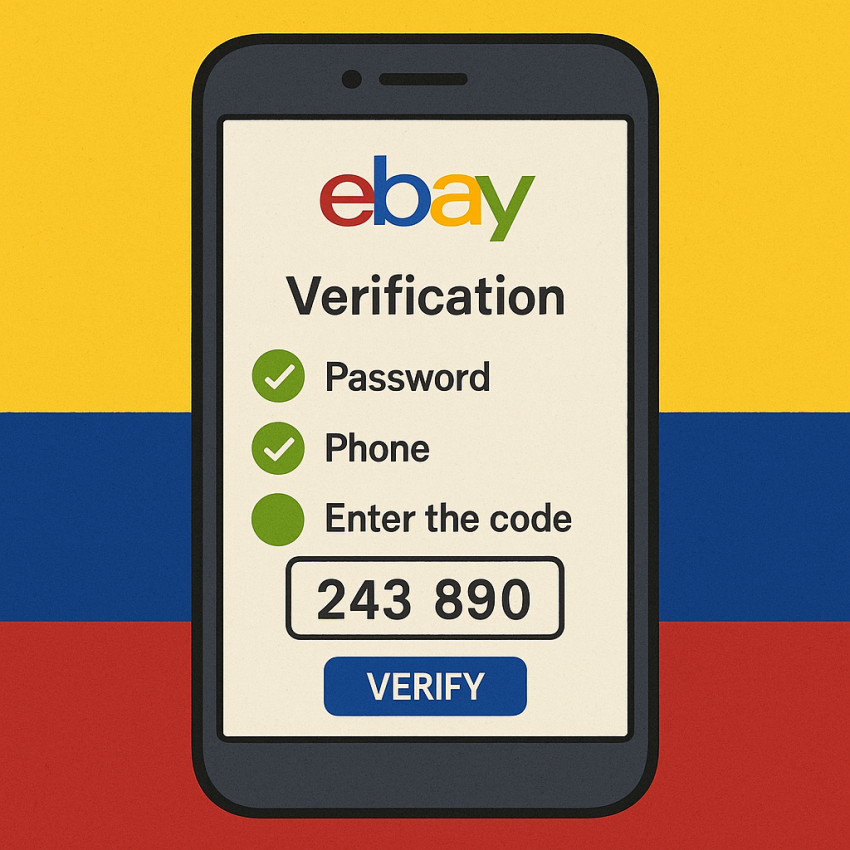 SMS verification for sms-man competitor: eBay seller verification in Colombia using a Colombian number