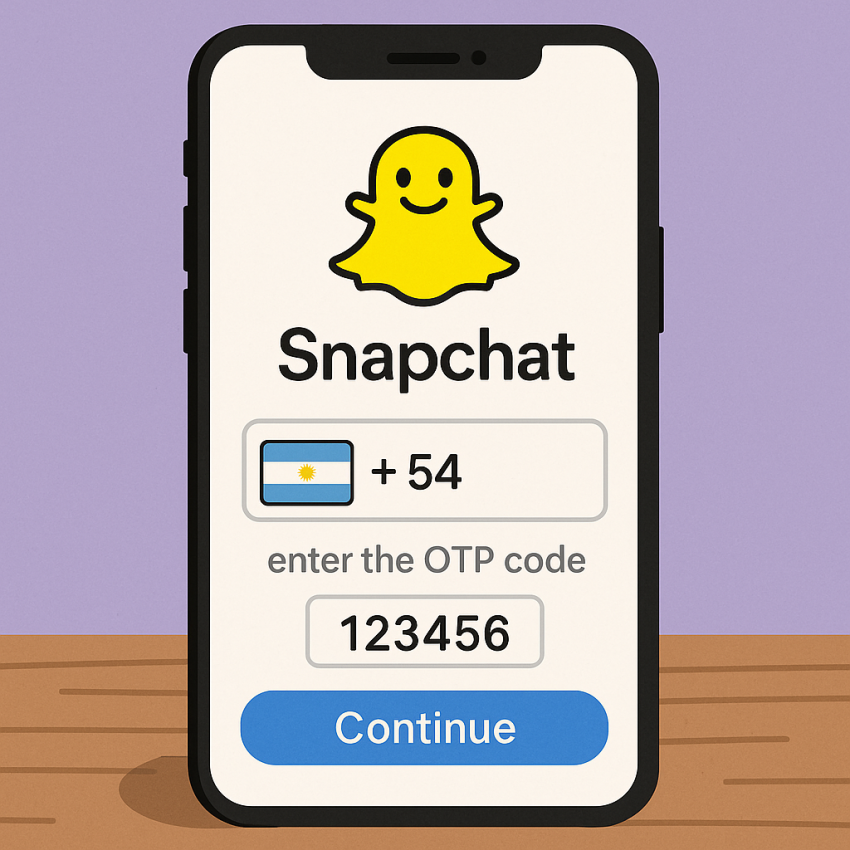 Smsonline.cloud alternative: Snapchat verification with Argentinian numbers on a phone