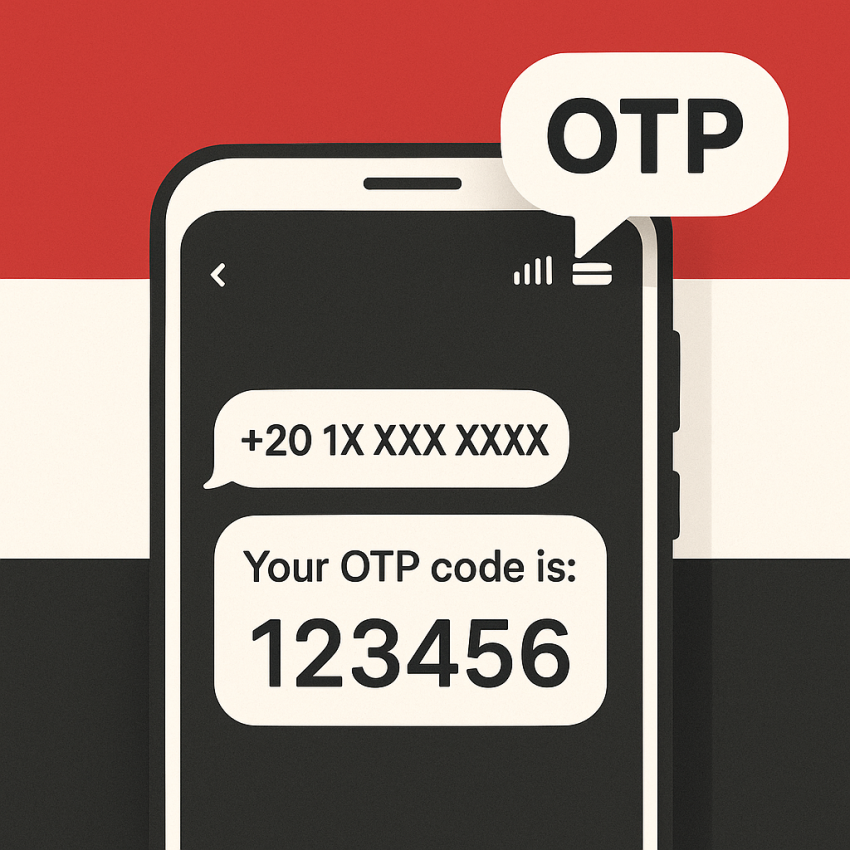 Rent Egyptian numbers for MENA regional verifications on a phone screen