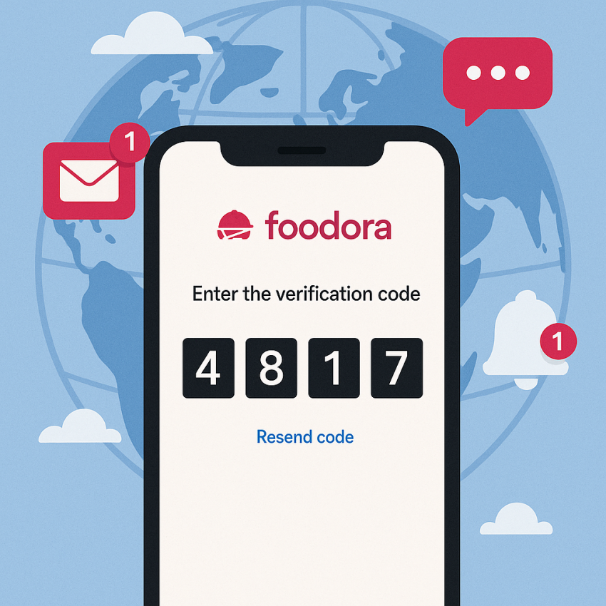 Foodora OTP verification on mobile screen