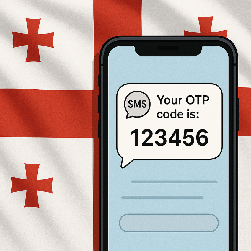Phone screen showing an OTP SMS for a Georgia number