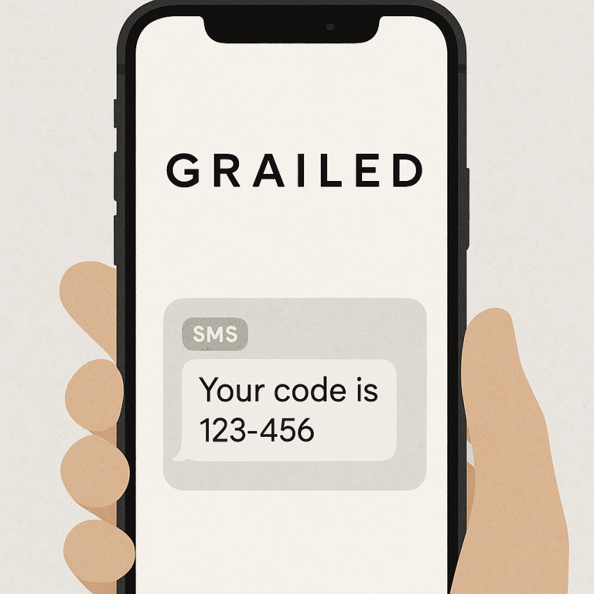 Grailed verification with virtual number on mobile