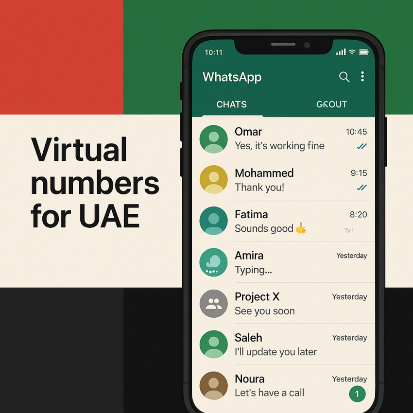 Rent UAE numbers for WhatsApp Business and regional services – UAE virtual numbers for verification
