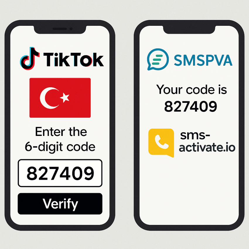 SMSPVA vs sms-activate.io TikTok verification in Turkey – comparison image