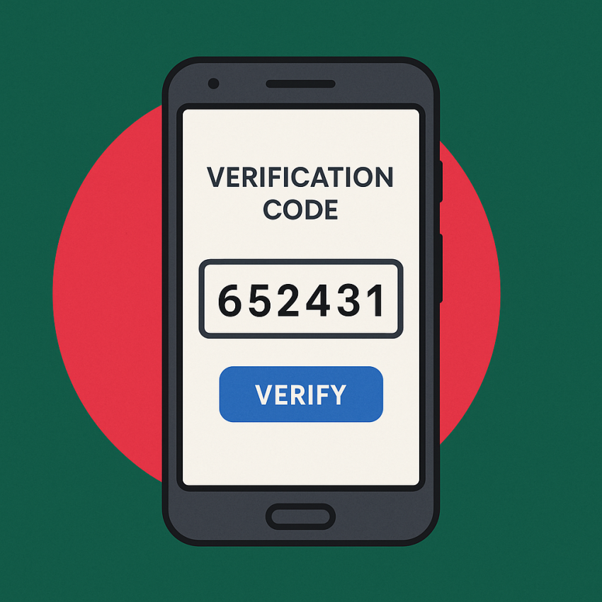 How to verify accounts in Bangladesh with a free phone number – OTP verification with Bangladesh flag