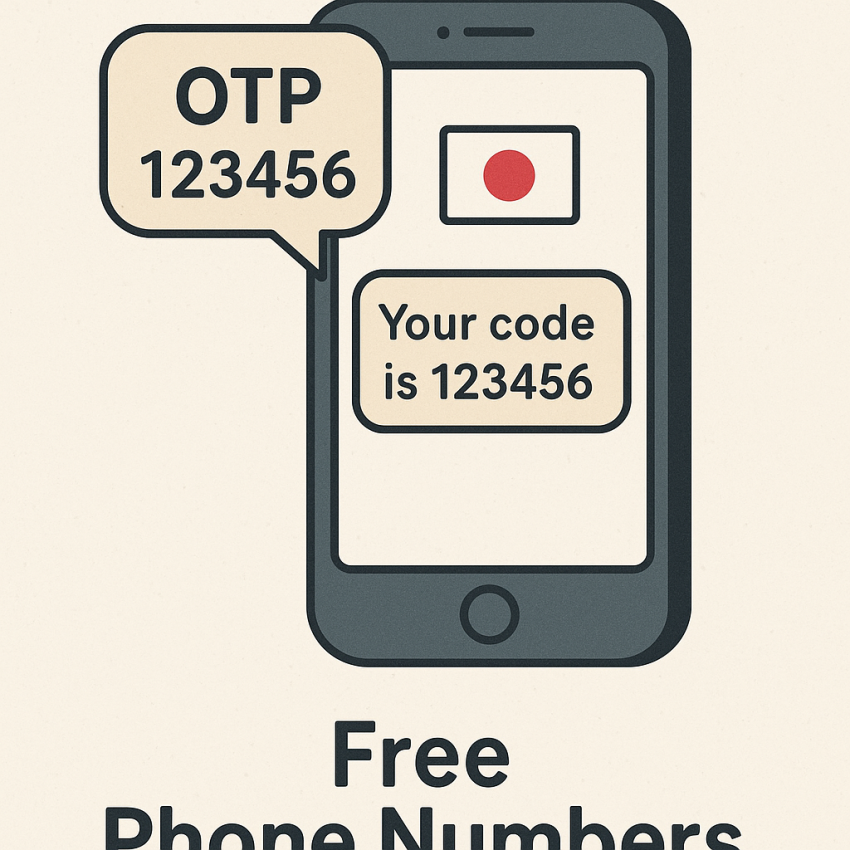 How to verify accounts in Japan using a free phone number - smartphone receiving OTP SMS with Japanese flag