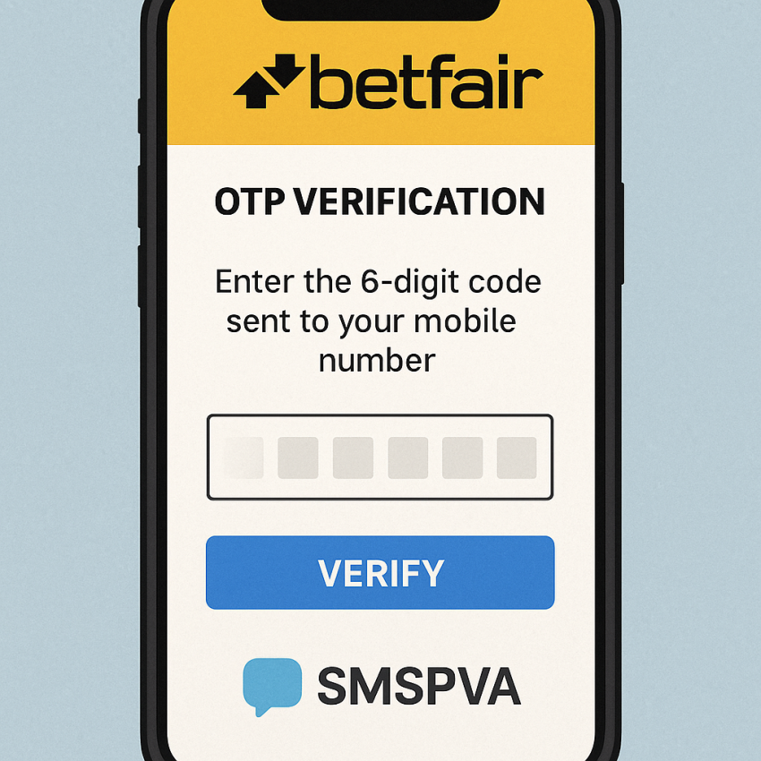 BetFair OTP verification on mobile with SMSPVA