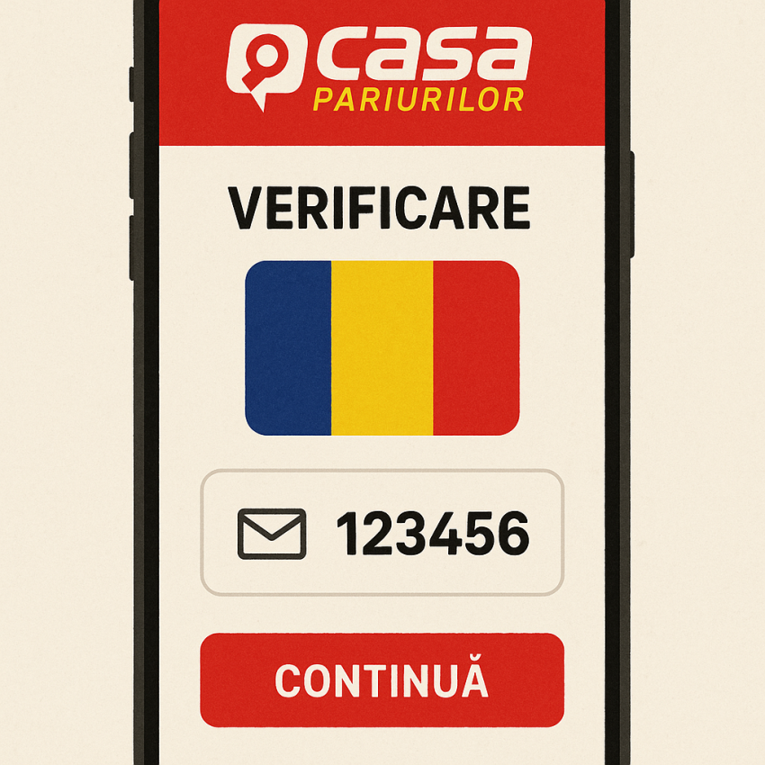 Casa Pariurilor OTP verification on phone in Romania