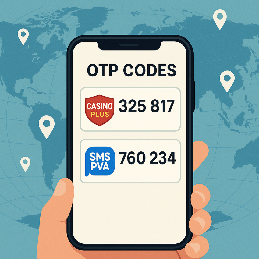 Casino Plus OTP verification illustration for Casino Plus on SMSPVA