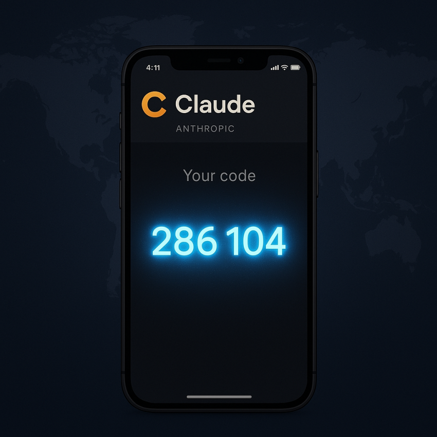Claude (Anthropic) verification on a smartphone with SMSPVA OTP