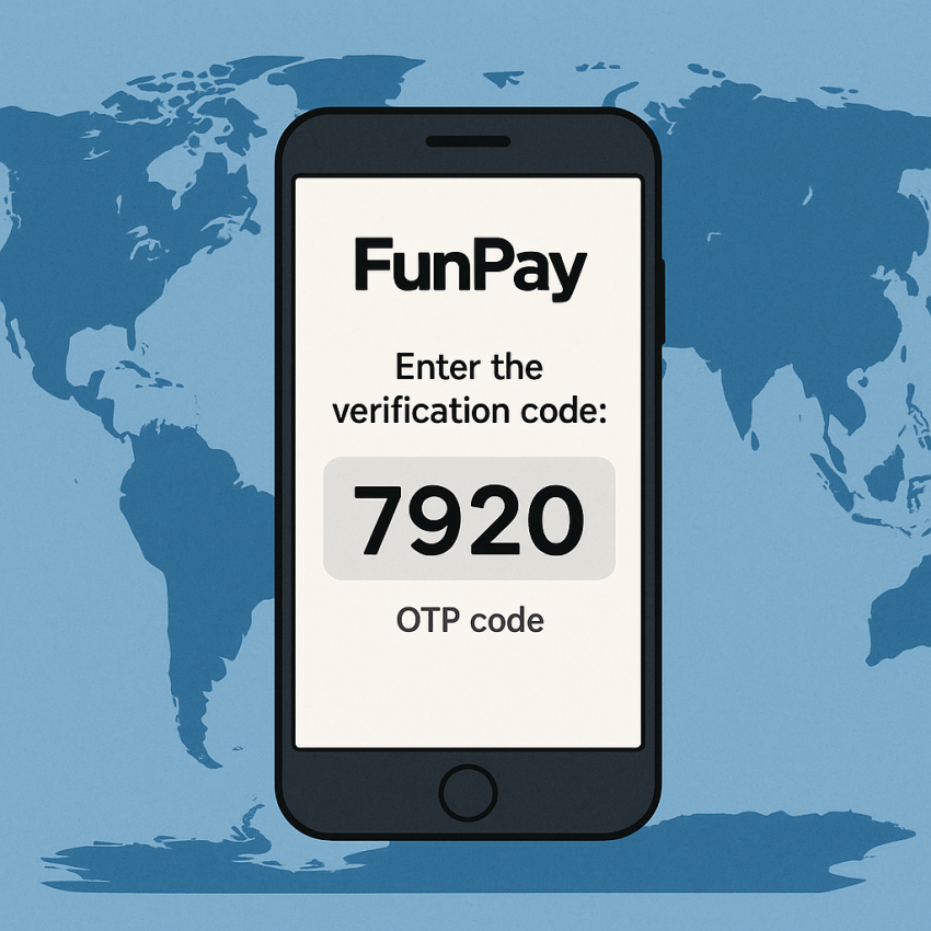 FunPay OTP verification on a smartphone