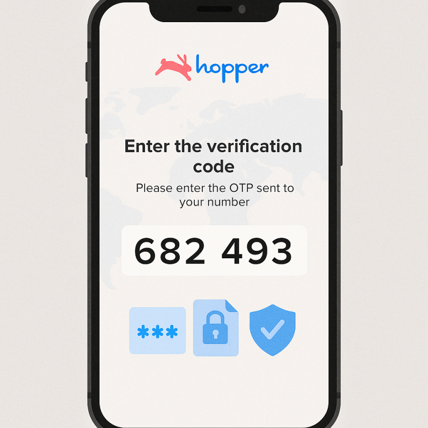 Hopper OTP verification on mobile for online signup