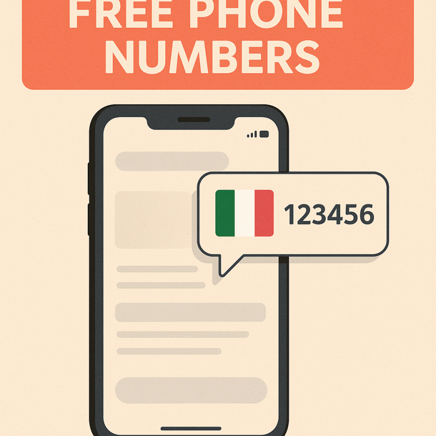 Smartphone receiving an OTP message in Italy for free phone number testing