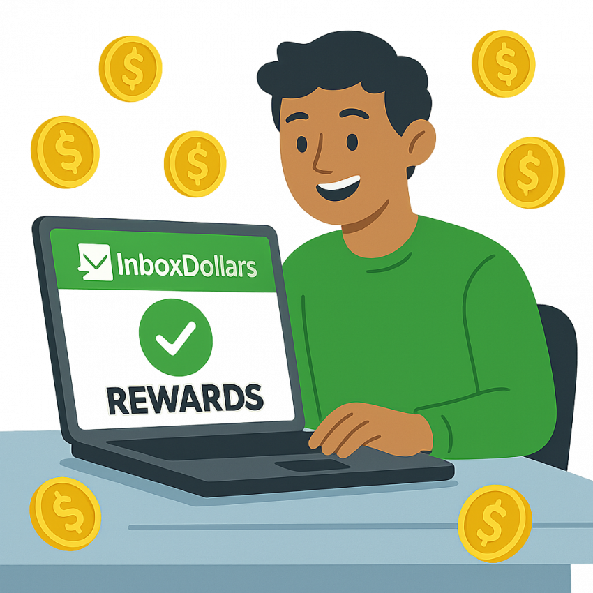 Graphic showing Inboxdollars rewards and money icons