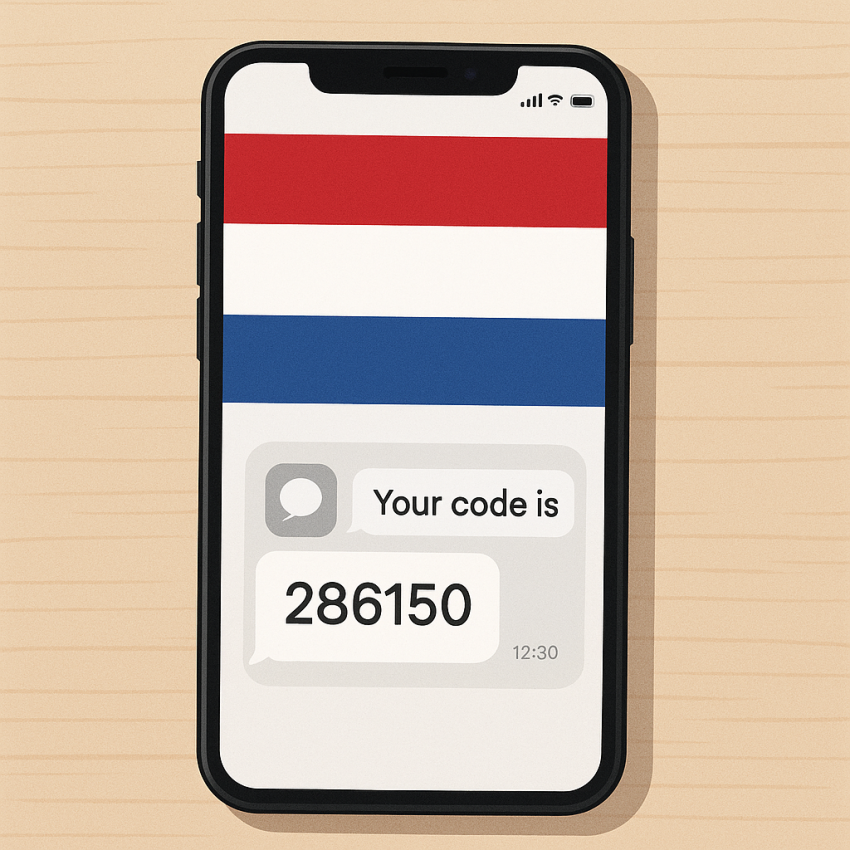 Local rules and tips for using temporary numbers in the Netherlands - smartphone with OTP SMS