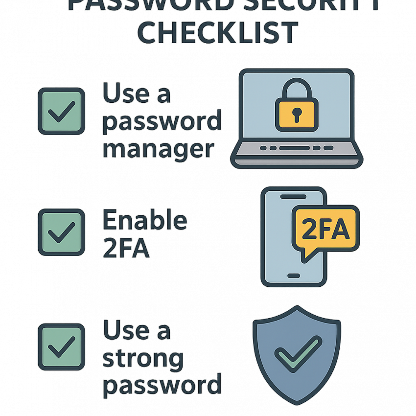Password security checklist for everyday users illustration