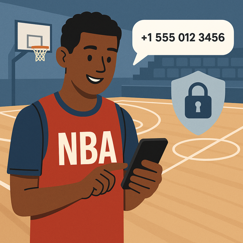NBA fan using a temporary number for sign-ups to protect privacy during sign-ups