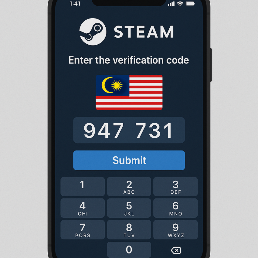 Receive-smss competitor Steam verification using Malaysian numbers on screen