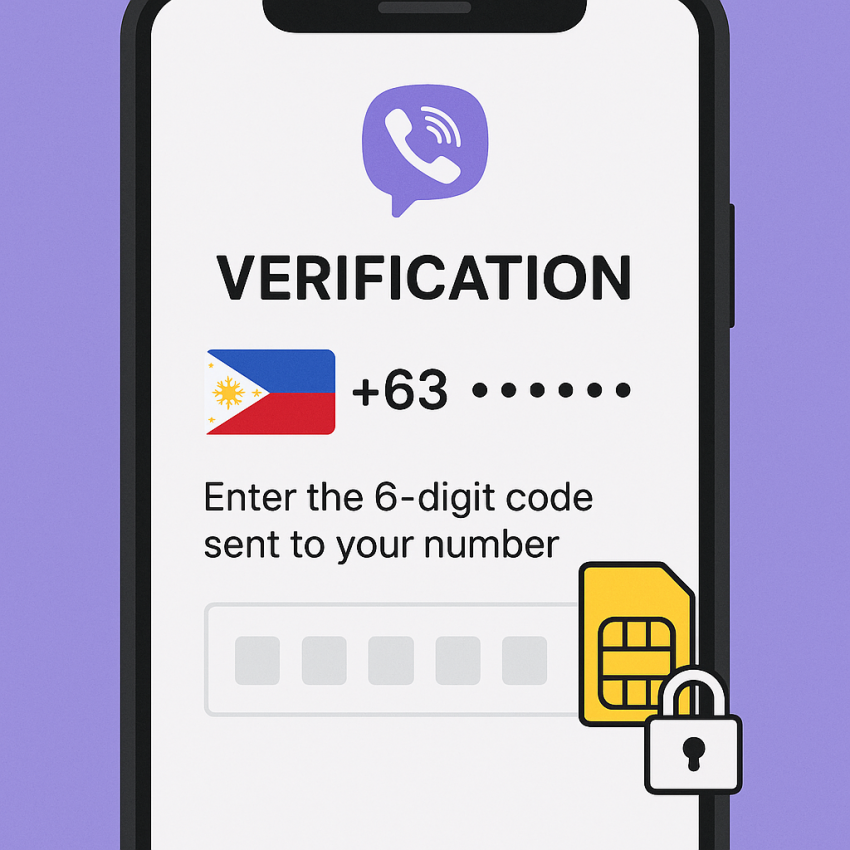 Smartphone with Viber verification on Philippines screen for SMSPVA and Viber in Philippines