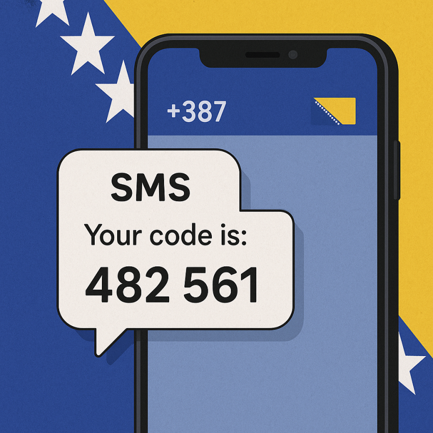 Where temporary numbers are accepted in Bosnia — OTP verification on a smartphone