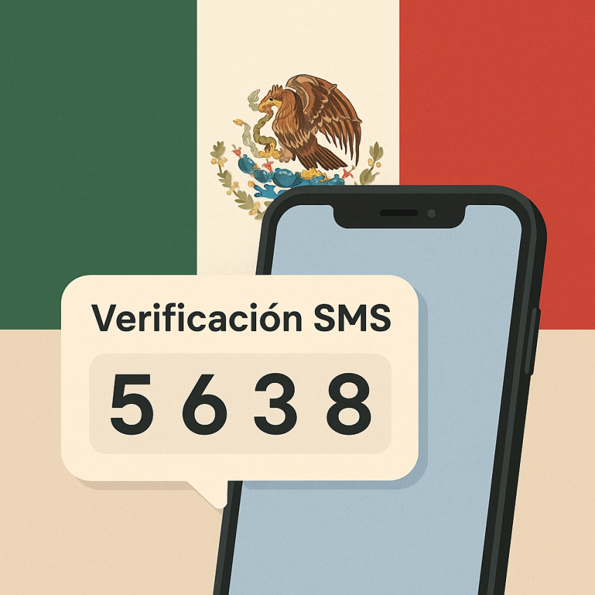 Phone screen showing verification SMS for How to verify accounts in Mexico using a free phone number