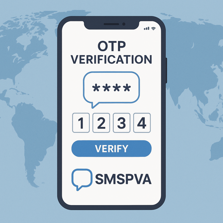 Smartphone displaying OTP verification with SMSPVA as the best alternative to SMS-Man for account verification