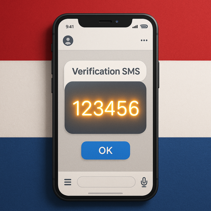 Netherlands free phone number verification on a smartphone