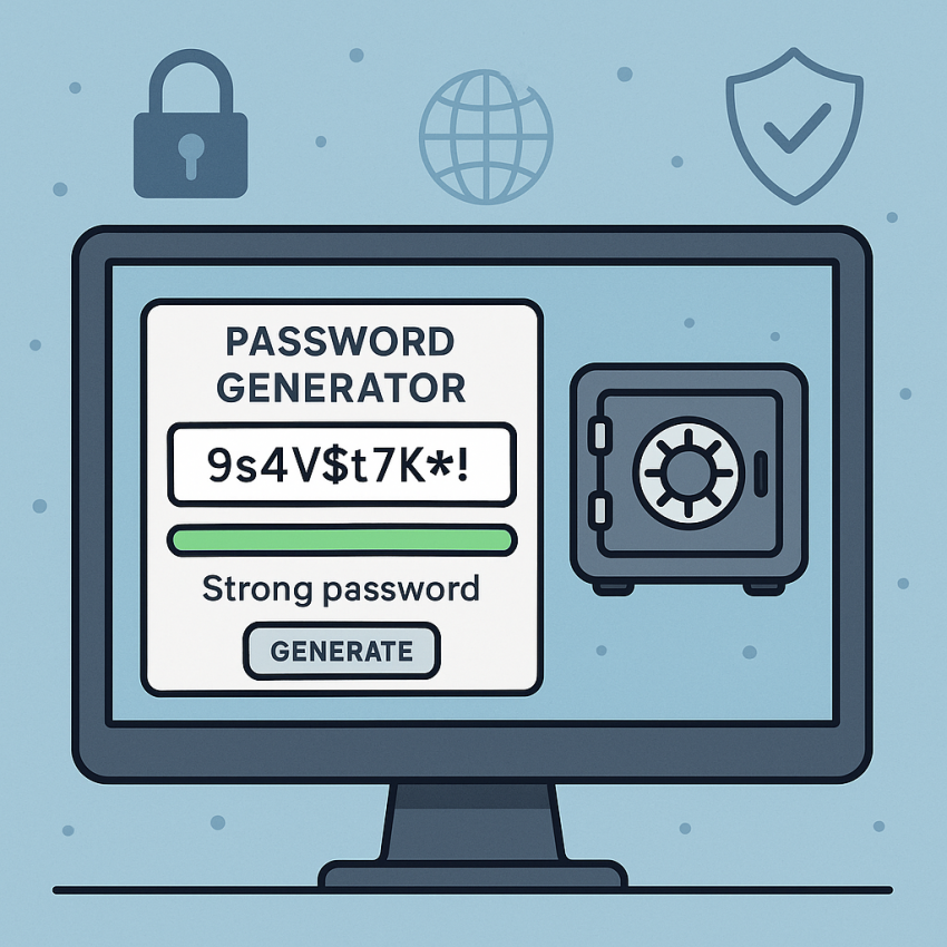 Graphic of online password generators vs password managers key differences for security