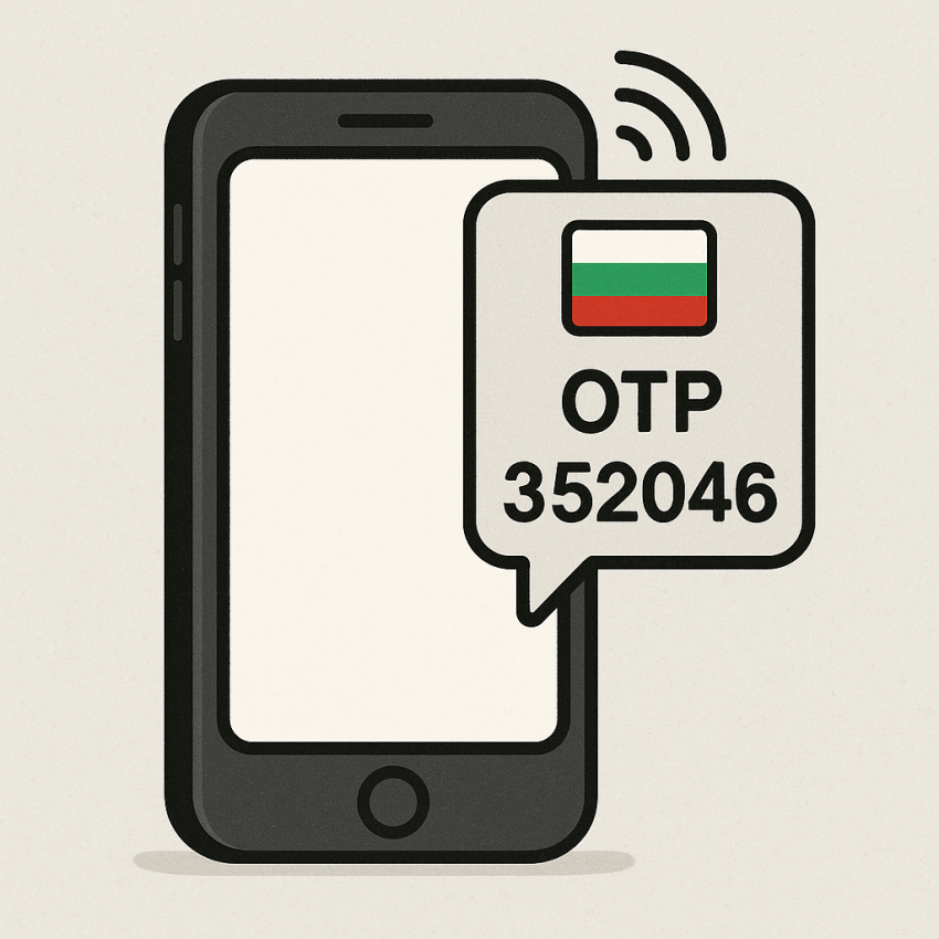 Phone receiving OTP for Bulgaria free phone number verification