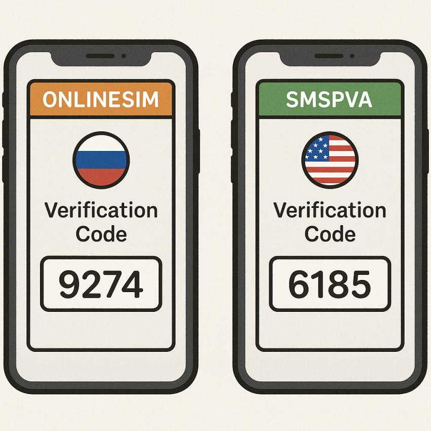 Comparison chart of OnlineSim vs SMSPVA for verification and OTP