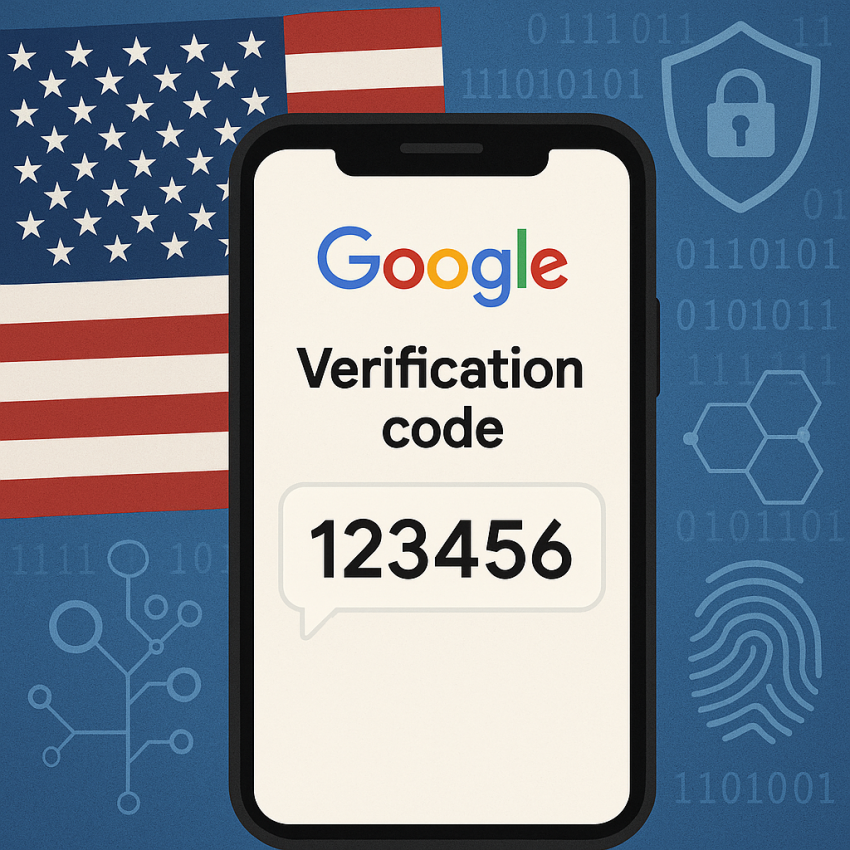 Phone receiving Google verification codes online in the US