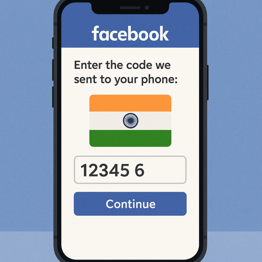 Vérification par SMS Facebook avec un numéro indien loué